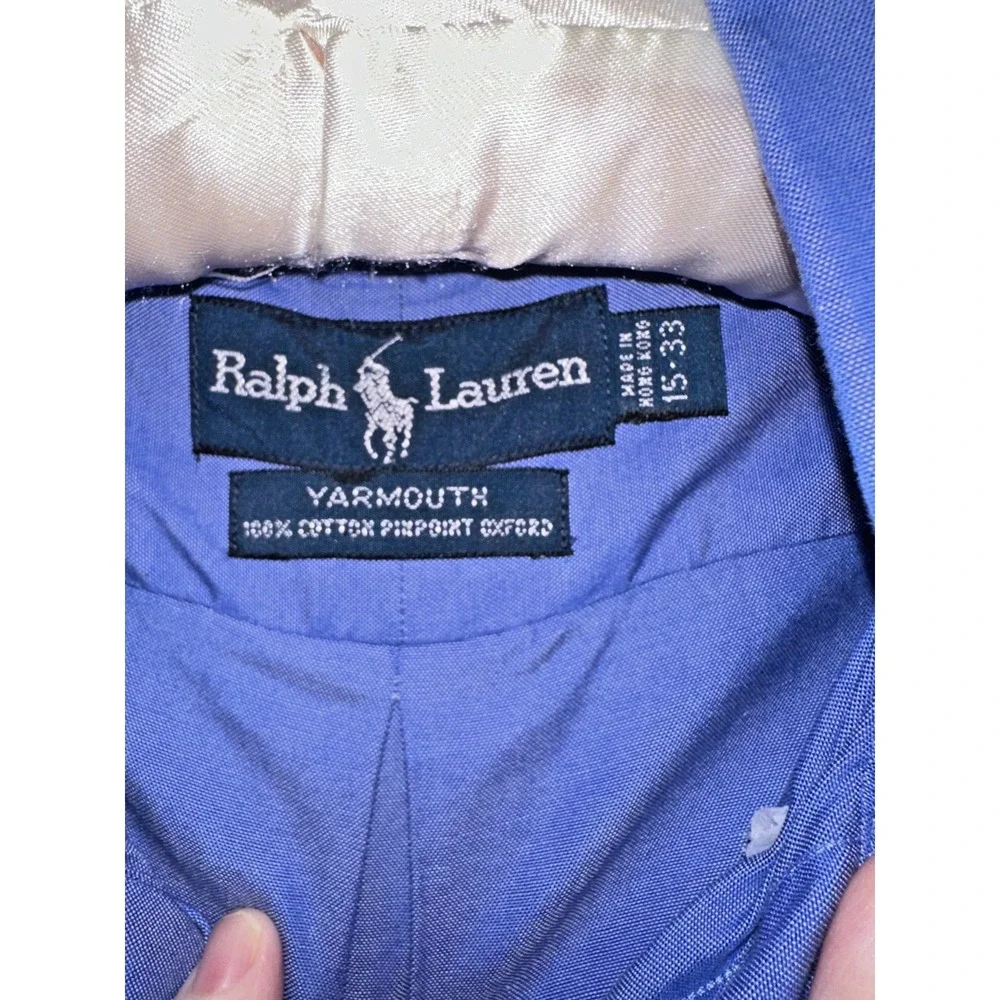 Polo Ralph Lauren Yarmouth Button Down Shirt Men Size 15-33‎ Blue Classic Preppy
